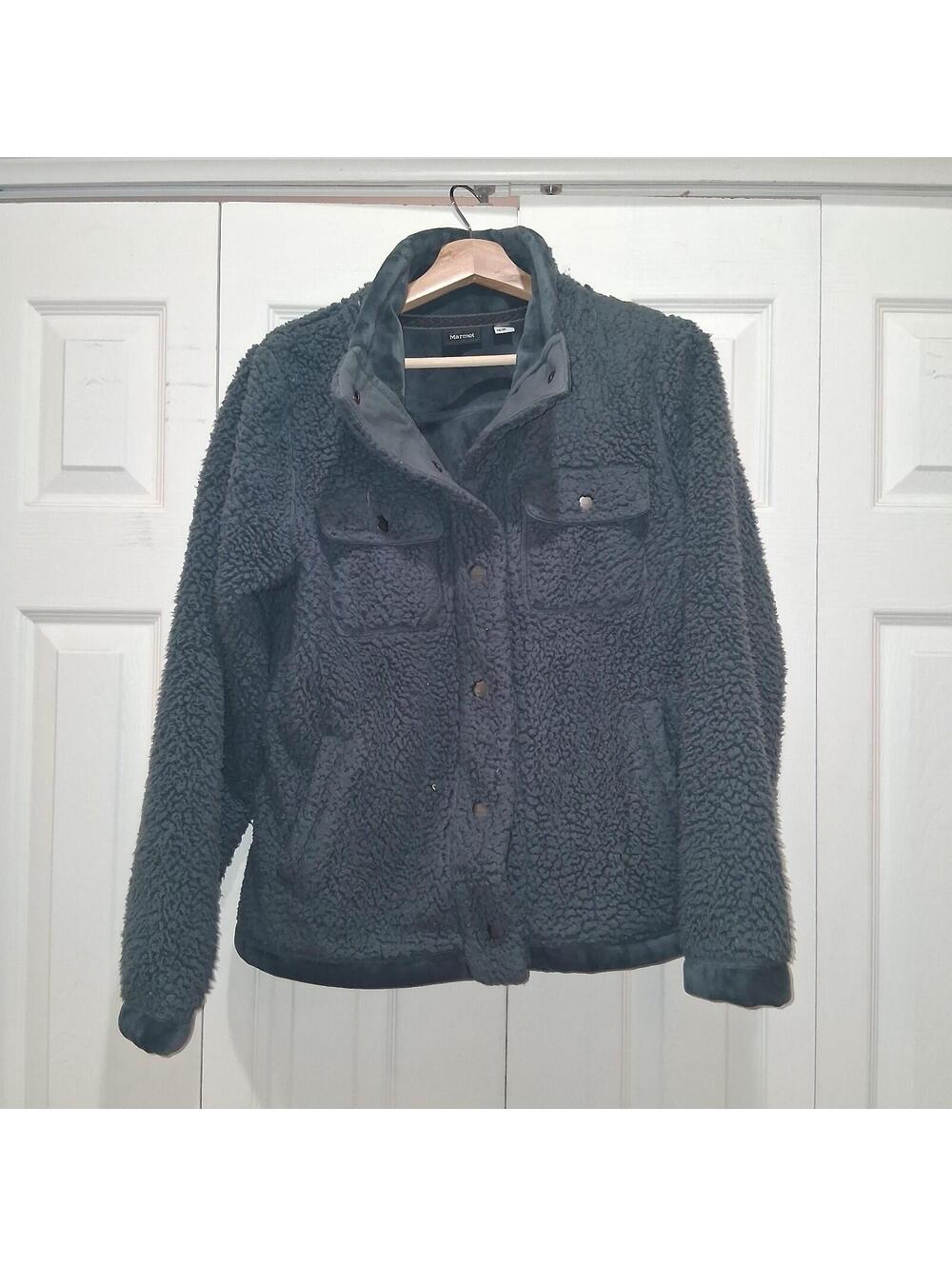 Marmot Sonora Women’s Medium Sherpa Fleece Shacket Jacket Slate Blue Dark Teal M